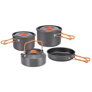Ensemble de cuisine portable en alumine dure de haute qualité avec une casserole à couvercle unique en aluminium, une bouilloire à thé, ustensiles de cuisine pour le <span class=keywords><strong>camping</strong></span> en plein air - Product Image 6