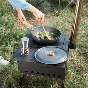 Estufa portátil de leña para acampar con chimenea para uso en exteriores, tamaño grande, estilo simple - Product Image 2
