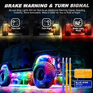 12Pods Vehicle Rock Lights SUV Off Road Light Accent Vehicle Car Accessories Switchback Dual Color Rock Lights Bar