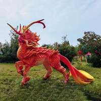 Sculptures d'animaux horticoles en pierre artificielle personnalisées, modèle de dragon imprimé en 3D pour une utilisation en intérieur/extérieur, respectueux de l'environnement
