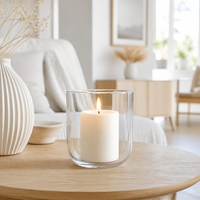 Support à bougie en verre transparent à fond arqué, effet ouragan, pour décoration de salon – Fournisseur d'usine