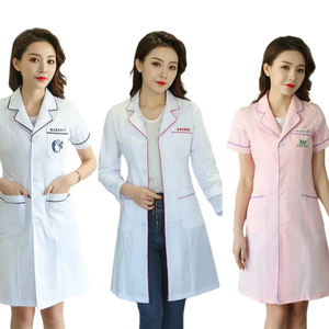 เสื้อโค้ทสีขาวกึ่งถาวรสไตล์เกาหลีสำหรับผู้หญิงชุดพยาบาลแขนสั้น & ยาวสำหรับร้านเสริมสวยฤดูร้อน - Product Image 1