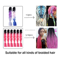 Expression synthétique 24 pouces Jumbo tressage cheveux extension de cheveux synthétiques Crochet Ombre tresses 100g cheveux tressés synthétiques