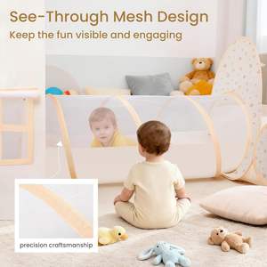 Tente de jeu pour enfants 3 en 1 arc-en-ciel, tunnel, tente intérieure pour tout-petits, piscine à balles pop-up, maison de jeu pour enfants avec jeu de lancer de balles pour garçons et filles - Product Image 3