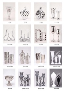 Florero de mesa de hierro Floral moderno más vendido, urna niquelada, maceta para decoración del hogar, estilo de diseño costero - Product Image 4