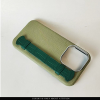 Étui de téléphone portable en cuir véritable togo de style nouveau avec dragonne exotique en crocodile pour iphone 16 promax