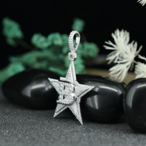 Colgante Personalizado con Forma de Estrella, Completamente Engastado con Moissanita VVS, Joyería Fina, Estilo Hip Hop, para Hombre, Rapero, Plata de Ley 925, Regalo - Product Image 6