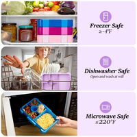 Boîte à lunch en PP sans BPA, étanche, détachable, boîte à lunch bento pour adultes et enfants, logo personnalisé OEM