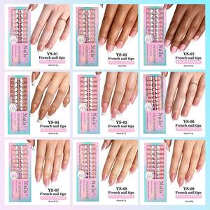 Venta al por Mayor de 150 Uñas Artificiales, Puntas de Uñas de Gel Francés, Uñas Postizas Cortas en Forma de Almendra y Cuadradas para Decoración de Uñas - Product Image 6