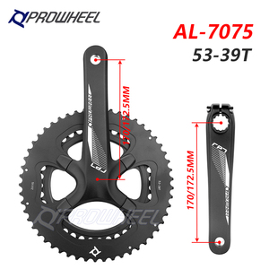 Juego <span class=keywords><strong>de</strong></span> Bielas ProwheelRPT 721 para <span class=keywords><strong>Bicicleta</strong></span> <span class=keywords><strong>de</strong></span> <span class=keywords><strong>Carretera</strong></span>, Doble Biela 110BCD 53/39T 2x11S 170/172.5mm con Plato y Eje <span class=keywords><strong>de</strong></span> Pedalier - Product Image 6