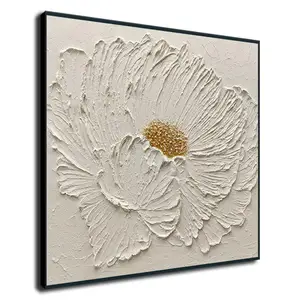 الفن الأصلي أحدث الأعمال الفنية اليدوية التجريدية جدار الفن محكم لوحات الزهور البيضاء للمنزل فندق الديكور