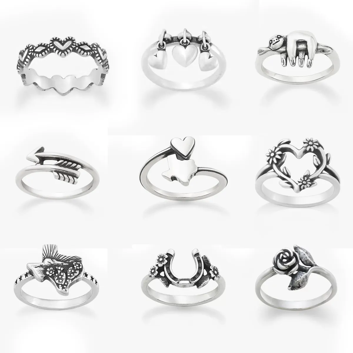 Wholesale 925 Sterling Silver Ring New Design Heart Infinity Ring Antique Silver Ring For Women