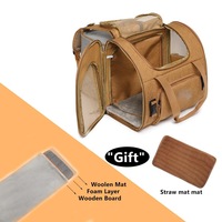 Sac à dos de transport pour animaux de compagnie, pliable, imperméable, en tissu Oxford, avec panneau solaire, grand espace, pour chiot et chat, OEM