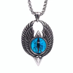 Collier pendentif œil d'aile en acier inoxydable, bijou unisexe, cadeau 216076 - Product Image 2