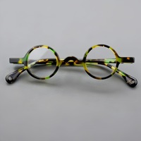 Montures de lunettes rondes rétro tendance pour hommes, en acétate de qualité supérieure, design romantique, vente en gros