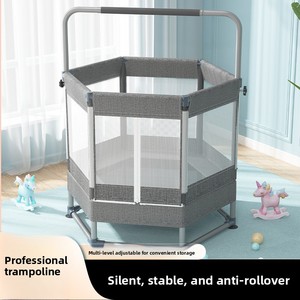 Trampolín Plegable Hexagonal de Polipropileno con Marco de Acero, Cama Elástica para Niños, Uso Interior, con Red de Seguridad, para Familias Pequeñas, de 3 a 10 Años - Product Image 5
