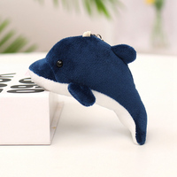 Porte-clés pendentif dauphin en peluche douce et mignonne de 10 cm, avec métal allié et impression numérique – Produit promotionnel pour cadeaux de fêtes
