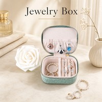 Boîte à bijoux portable de voyage en cuir PU avec fermeture éclair pour colliers, bracelets et boucles d'oreilles – Vente en gros