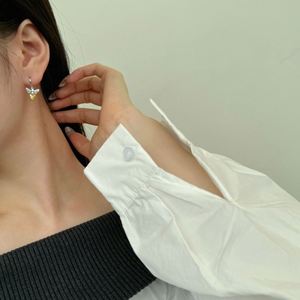 Dylam Exquisite Design 925 Sterling Silver Fade Free Diamond Topaz 5A Cubic Zirconia Butterfly Heart Shape <b>Hook</b> <b>Earrings</b> Jewelry - Product Image 2