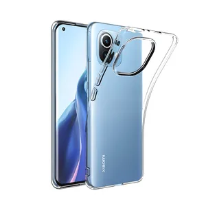 IVANHOE 2.0MM kasa MI11 şeffaf telefon kılıfları Xiaomi 11 kılıf yumuşak jel TPU cilt temizle Xiao mi mi 11 silisyum kapak Coque