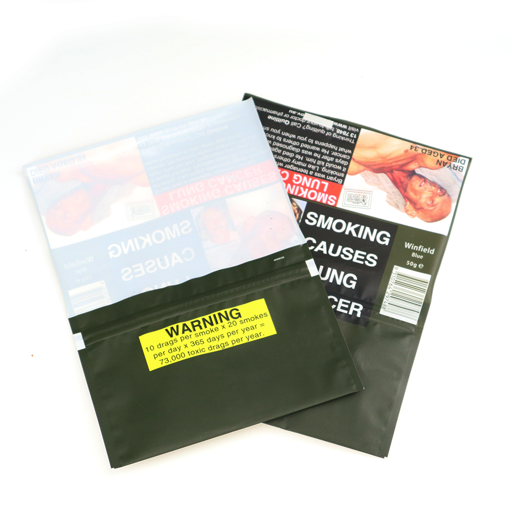 Custom Printed 50g Mini Plastic Tobacco Leaf Bags with Zipper