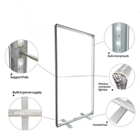Boîte lumineuse LED rectangulaire double face pliable sur mesure pour usine, en tissu portable, haute luminosité, résistante à l'eau, pour publicité