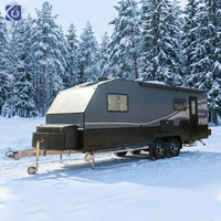 CAMPTRL Caravane compacte et légère avec toit relevable, facile à attacher à un SUV pour des escapades de week-end en couple
