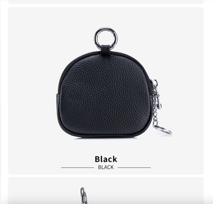 Ando Bag Monedero de cuero con doble cremallera, cartera con llavero, monedero pequeño de piel de vaca auténtica - Product Image 5