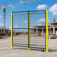 Clôture de sécurité modulaire pour robot industriel, portail coulissant, grillage de protection, cloison en treillis métallique, poteau jaune haute visibilité