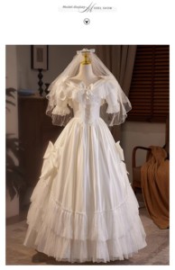 Nuevo Vestido de Novia Elegante y Moderno de Encaje Satinado Blanco Princesa 2025, Antiestático y Largo Hasta el Suelo - Product Image 6