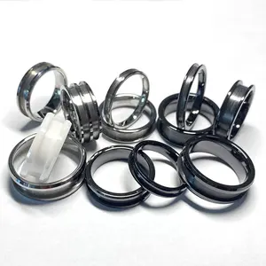 Free Sample 4mm 6mm 8mm 316L Stainless Steel Titanium Tungsten Carbide Ceramic Ring Blanks for Inlay Jewelry Making