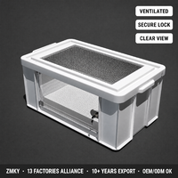 Terarium Kaca Transparan Berkualitas Tinggi untuk Reptil, Termometer Digital Model L730, Ventilasi, Gaya Kartun untuk Hewan Peliharaan