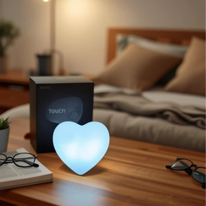 Lampu Tidur LED Mini Bentuk Hati Lucu, Lampu Sentuh USB, Lampu Malam Kecil Isi Ulang, Hadiah Lampu Baru yang Unik - Product Image 6