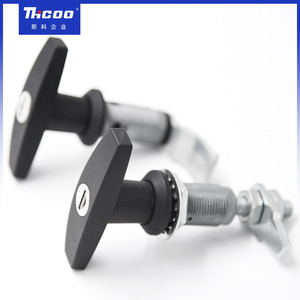 Serratura a compressione con impugnatura a T e cilindro compatto, resistente alle vibrazioni, per armadi elettrici/telecomunicazioni - Product Image 2