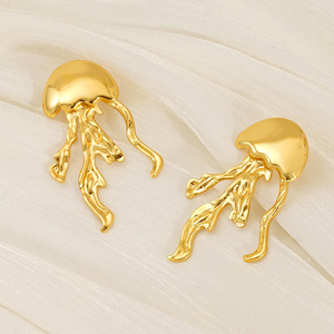 Zogxin Jellyfish Drop Earrings Gold Stainless Steel Geometric Party Fashion Jewelry - Product Image 4