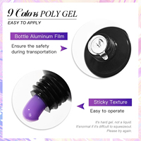 HONEY GIRL OEM Personnalisé 9 Couleurs Forme d'Ongles en Acrylique Poly Colle Gel Permanent Solide Constructeur Poly Gel Extension UV