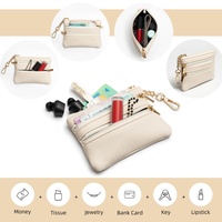 Tali Leher Ponsel Selempang Nilon yang Dapat Disesuaikan dengan Kantong Dompet Beritsleting Motif Bunga Leopard Ungu Clip Go