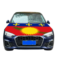 Drapeau de capot de voiture personnalisé Guadeloupe 120x150cm en polyester extensible imperméable avec transfert thermique pour couverture de capot de véhicule