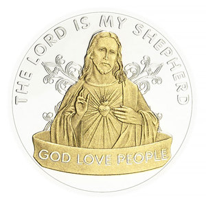 Regalo commemorativo ricordo placcato in argento il <span class=keywords><strong>signore</strong></span> è il <span class=keywords><strong>mio</strong></span> tema del pastore gesus moneta religiosa - Product Image 1