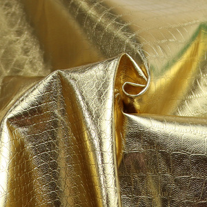 Cappotto in pelle sintetica in rilievo coccodrillo metallizzato in rilievo in pelle sintetica PU shinny cueros sintético per abbigliamento - Product Image 1