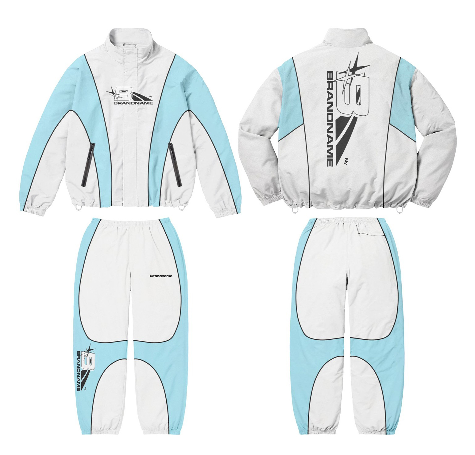 Custom 90S Retro Windbreaker Set Tracksuit - Nylon Spandex