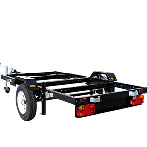 Remolque Utilitario Negro Reforzado con Capacidad de 1500 lb, <span class=keywords><strong>Rueda</strong></span> de Apoyo, Acoplador, para Carga Personalizada, Camping, ATV, Carretilla de Descarga, Remolque Agrícola - Product Image 2