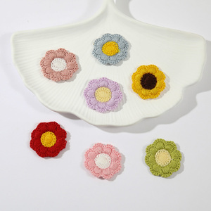 Parche de encaje bordado con flores de 3 cm en colores dulces, sin seda, para leggings y accesorios de sombrero para niños - Product Image 3