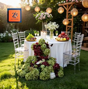 Area giardino all'aperto moderno tavolo Scape finta composizione floreale nido di uccello centrotavola misto verde laurea a mano seta - Product Image 1