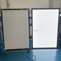 Boîtes lumineuses publicitaires en acrylique à rétroéclairage LED de taille personnalisée, à une seule face, avec cadre à encliquetage en aluminium noir mat pour affiches