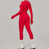 Ensemble de fitness et de yoga moulant à séchage rapide pour la vente en gros, ensemble de sport d'hiver pour la course en extérieur
