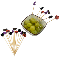 100 pièces créatif drôle Halloween décoration bambou brochette jetable Cocktail bâton fruits fourchette barre outils
