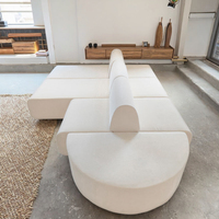 Weiße L-förmige Wende-Sofa couch Modernes, samt gepolstertes, getuftetes Schlafs ofa