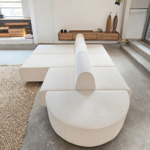 White L-Shaped Reversible <strong>Sofa</strong> <strong>Couch</strong> Modern Velvet Upholstered Tufted Sleeper Sectional Living Room Furniture Corner <strong>Sofa</strong> <strong>Bed</strong> - Product Image 1