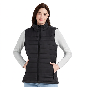 Women's <b>Black</b> Waterproof Insulated Padded Vest with <b>Button</b> Closure Electric Heating for Winter Snowboarding (Boy/Girl/Child) - Product Image 1